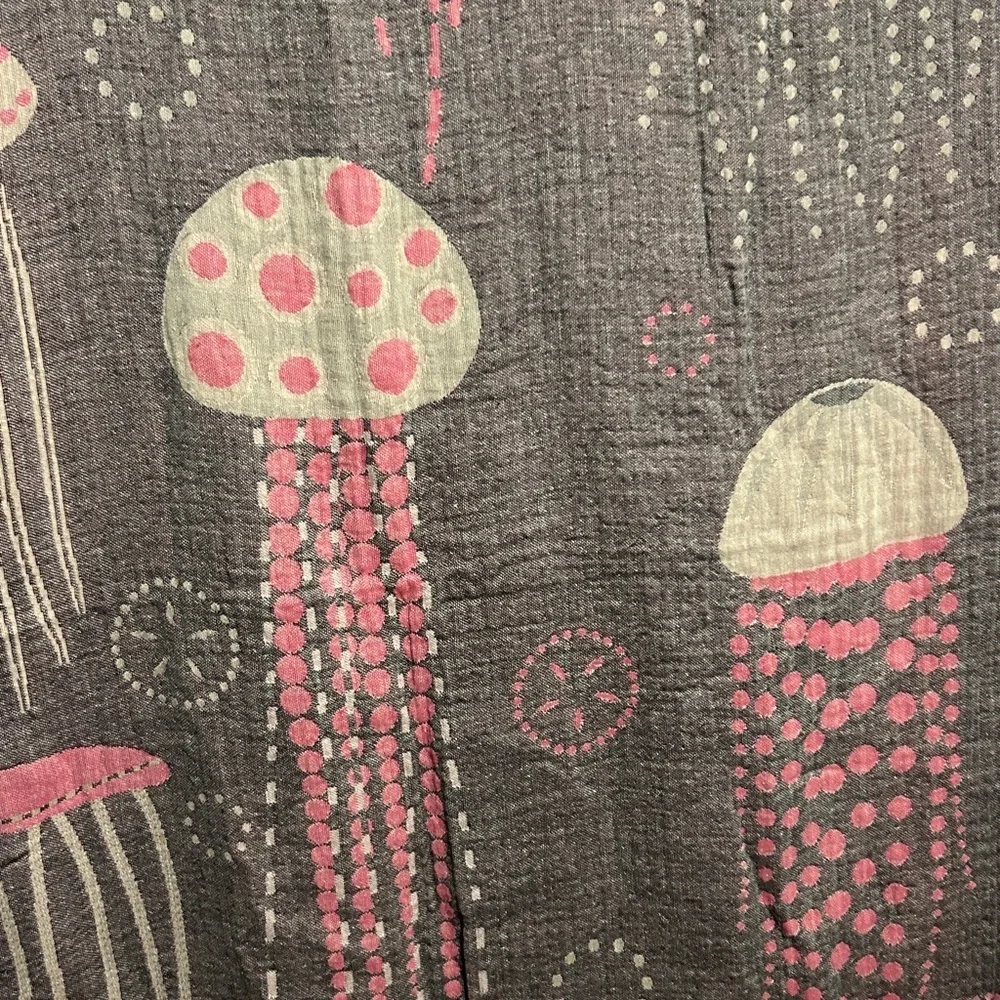 Jellyfish Patterned Throw Tapestry Towel 2 Side Organic Cotton Violet +!Gray NEW